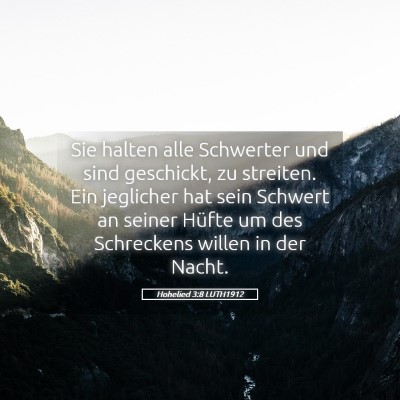 Picture 05 - Hohelied 3:8 LUTH1912 - Sie halten alle Schwerter und sind geschickt, zu - Bible Verse Picture