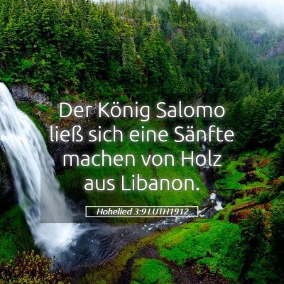 Picture 05 - Hohelied 3:9 LUTH1912 - Der König Salomo ließ sich eine Sänfte machen - Bible Verse Picture