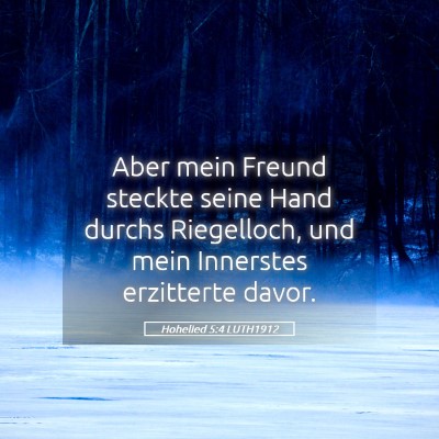 Picture 05 - Hohelied 5:4 LUTH1912 - Aber mein Freund steckte seine Hand durchs - Bible Verse Picture