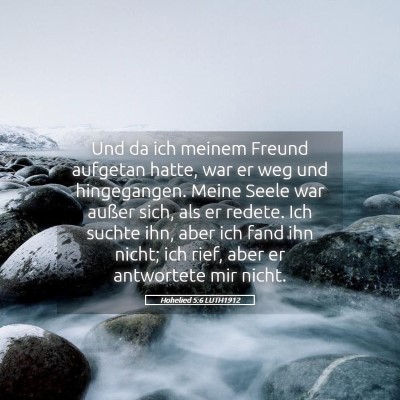 Picture 05 - Hohelied 5:6 LUTH1912 - Und da ich meinem Freund aufgetan hatte, war er - Bible Verse Picture