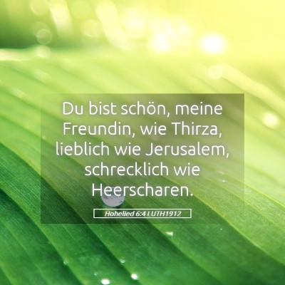 Picture 05 - Hohelied 6:4 LUTH1912 - Du bist schön, meine Freundin, wie Thirza, - Bible Verse Picture