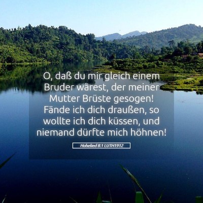 Picture 05 - Hohelied 8:1 LUTH1912 - O, daß du mir gleich einem Bruder wärest, der - Bible Verse Picture