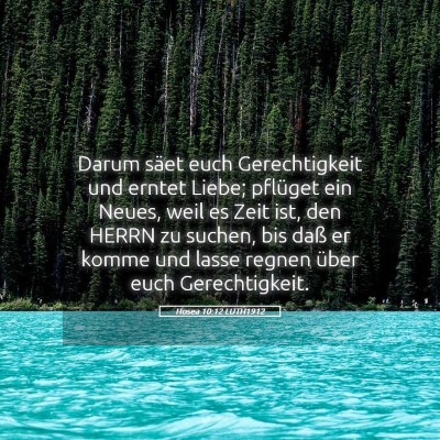Picture 05 - Hosea 10:12 LUTH1912 - Darum säet euch Gerechtigkeit und erntet Liebe; - Bible Verse Picture