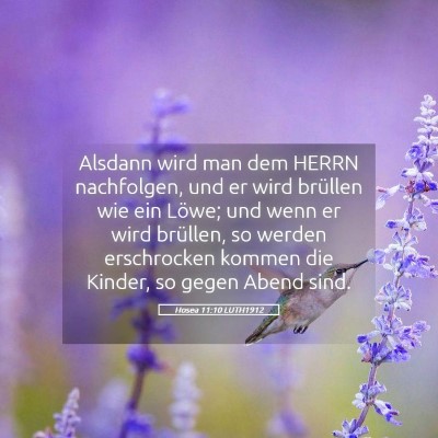 Picture 05 - Hosea 11:10 LUTH1912 - Alsdann wird man dem HERRN nachfolgen, und er - Bible Verse Picture