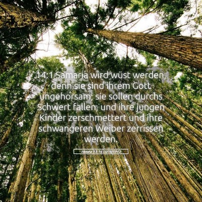 Picture 05 - Hosea 13:16 LUTH1912 - 14:1 Samaria wird wüst werden, denn sie sind - Bible Verse Picture