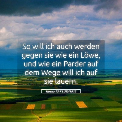 Picture 05 - Hosea 13:7 LUTH1912 - So will ich auch werden gegen sie wie ein Löwe, - Bible Verse Picture