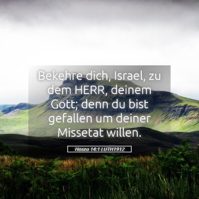 Picture 05 - Hosea 14:1 LUTH1912 - Bekehre dich, Israel, zu dem HERR, deinem Gott; - Bible Verse Picture