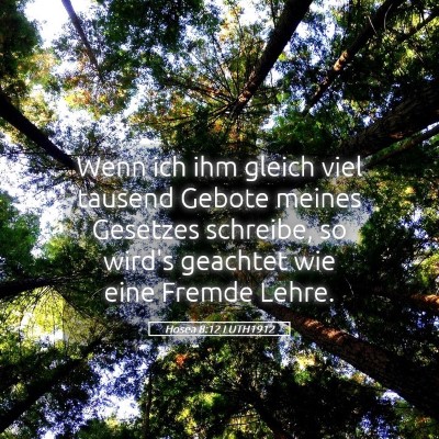 Picture 05 - Hosea 8:12 LUTH1912 - Wenn ich ihm gleich viel tausend Gebote meines - Bible Verse Picture