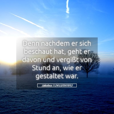 Picture 05 - Jakobus 1:24 LUTH1912 - Denn nachdem er sich beschaut hat, geht er davon - Bible Verse Picture