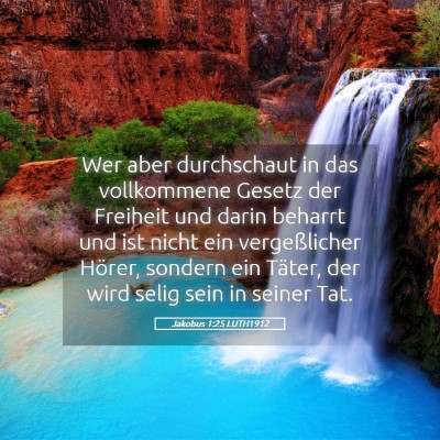 Picture 05 - Jakobus 1:25 LUTH1912 - Wer aber durchschaut in das vollkommene Gesetz - Bible Verse Picture