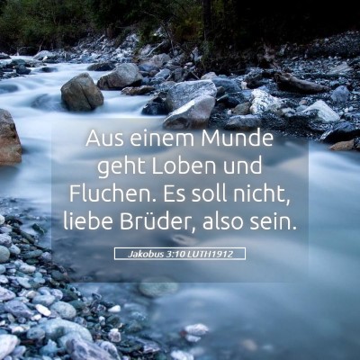 Picture 05 - Jakobus 3:10 LUTH1912 - Aus einem Munde geht Loben und Fluchen. Es soll - Bible Verse Picture