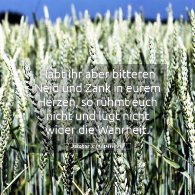 Picture 05 - Jakobus 3:14 LUTH1912 - Habt ihr aber bitteren Neid und Zank in eurem - Bible Verse Picture