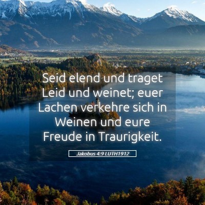 Picture 05 - Jakobus 4:9 LUTH1912 - Seid elend und traget Leid und weinet; euer - Bible Verse Picture