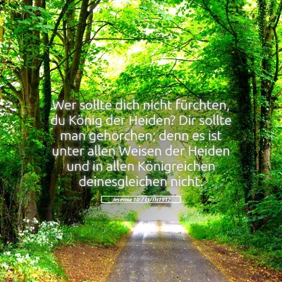 Picture 05 - Jeremia 10:7 LUTH1912 - Wer sollte dich nicht fürchten, du König der - Bible Verse Picture