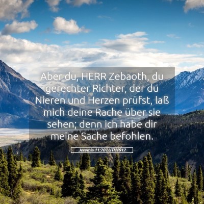 Picture 05 - Jeremia 11:20 LUTH1912 - Aber du, HERR Zebaoth, du gerechter Richter, der - Bible Verse Picture