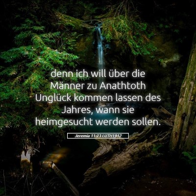 Picture 05 - Jeremia 11:23 LUTH1912 - denn ich will über die Männer zu Anathtoth - Bible Verse Picture