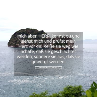 Picture 05 - Jeremia 12:3 LUTH1912 - mich aber, HERR, kennst du und siehst mich und - Bible Verse Picture