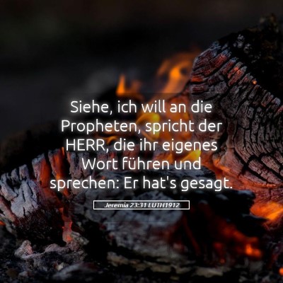 Picture 05 - Jeremia 23:31 LUTH1912 - Siehe, ich will an die Propheten, spricht der - Bible Verse Picture