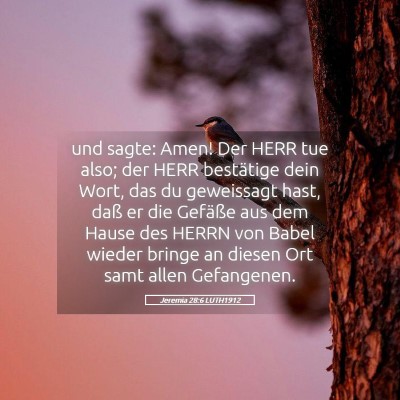 Picture 05 - Jeremia 28:6 LUTH1912 - und sagte: Amen! Der HERR tue also; der HERR - Bible Verse Picture