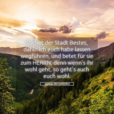 Picture 05 - Jeremia 29:7 LUTH1912 - Suchet der Stadt Bestes, dahin ich euch habe - Bible Verse Picture