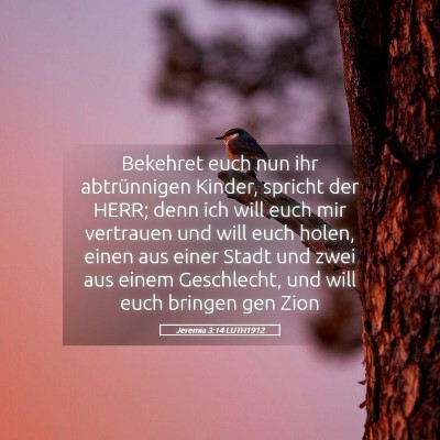 Picture 05 - Jeremia 3:14 LUTH1912 - Bekehret euch nun ihr abtrünnigen Kinder, - Bible Verse Picture