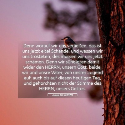 Picture 05 - Jeremia 3:25 LUTH1912 - Denn worauf wir uns verließen, das ist uns jetzt - Bible Verse Picture
