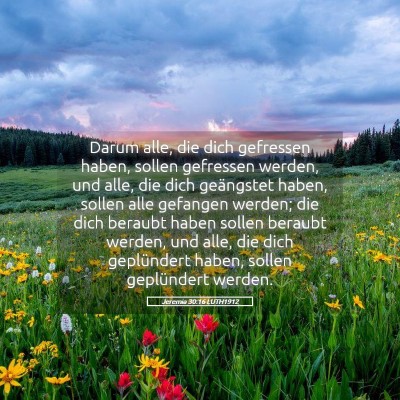 Picture 05 - Jeremia 30:16 LUTH1912 - Darum alle, die dich gefressen haben, sollen - Bible Verse Picture