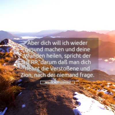 Picture 05 - Jeremia 30:17 LUTH1912 - Aber dich will ich wieder gesund machen und deine - Bible Verse Picture