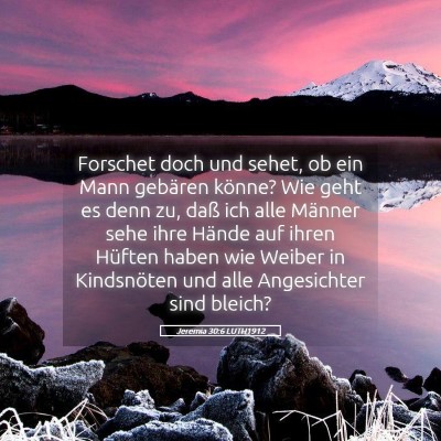 Picture 05 - Jeremia 30:6 LUTH1912 - Forschet doch und sehet, ob ein Mann gebären - Bible Verse Picture