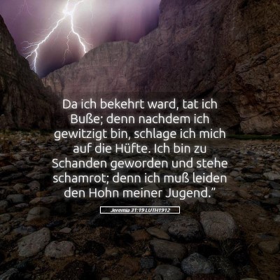 Picture 05 - Jeremia 31:19 LUTH1912 - Da ich bekehrt ward, tat ich Buße; denn nachdem - Bible Verse Picture