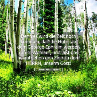 Picture 05 - Jeremia 31:6 LUTH1912 - Denn es wird die Zeit noch kommen, daß die - Bible Verse Picture