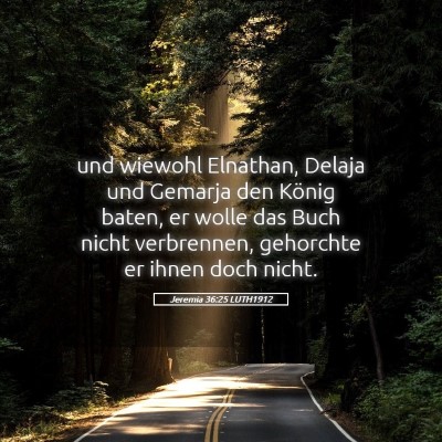 Picture 05 - Jeremia 36:25 LUTH1912 - und wiewohl Elnathan, Delaja und Gemarja den - Bible Verse Picture