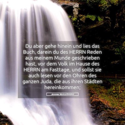 Picture 05 - Jeremia 36:6 LUTH1912 - Du aber gehe hinein und lies das Buch, darein du - Bible Verse Picture