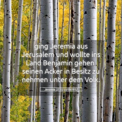 Picture 05 - Jeremia 37:12 LUTH1912 - ging Jeremia aus Jerusalem und wollte ins Land - Bible Verse Picture