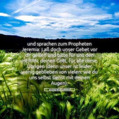 Picture 05 - Jeremia 42:2 LUTH1912 - und sprachen zum Propheten Jeremia: Laß doch - Bible Verse Picture