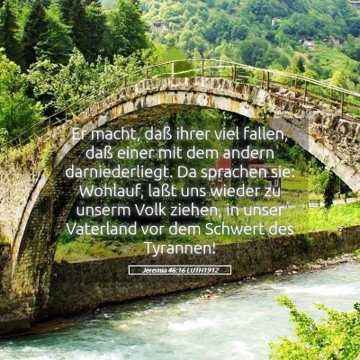Picture 05 - Jeremia 46:16 LUTH1912 - Er macht, daß ihrer viel fallen, daß einer mit - Bible Verse Picture