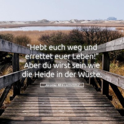 Picture 05 - Jeremia 48:6 LUTH1912 - “Hebt euch weg und errettet euer Leben!” Aber - Bible Verse Picture