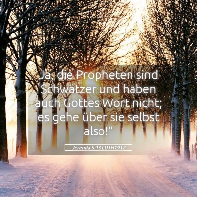 Picture 05 - Jeremia 5:13 LUTH1912 - Ja, die Propheten sind Schwätzer und haben auch - Bible Verse Picture