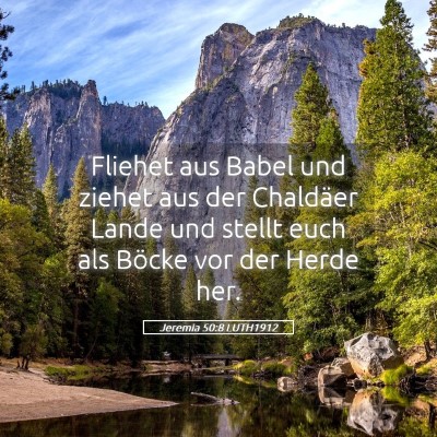 Picture 05 - Jeremia 50:8 LUTH1912 - Fliehet aus Babel und ziehet aus der Chaldäer - Bible Verse Picture
