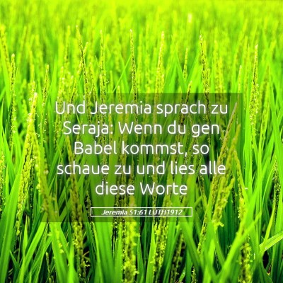 Picture 05 - Jeremia 51:61 LUTH1912 - Und Jeremia sprach zu Seraja: Wenn du gen Babel - Bible Verse Picture