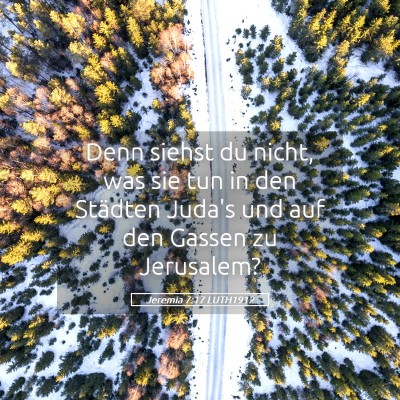Picture 05 - Jeremia 7:17 LUTH1912 - Denn siehst du nicht, was sie tun in den Städten - Bible Verse Picture