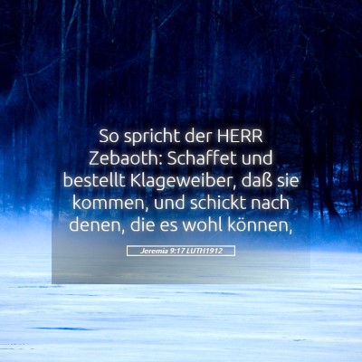 Picture 05 - Jeremia 9:17 LUTH1912 - So spricht der HERR Zebaoth: Schaffet und - Bible Verse Picture