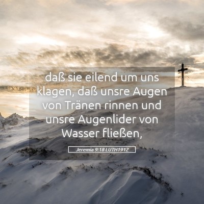 Picture 05 - Jeremia 9:18 LUTH1912 - daß sie eilend um uns klagen, daß unsre Augen - Bible Verse Picture
