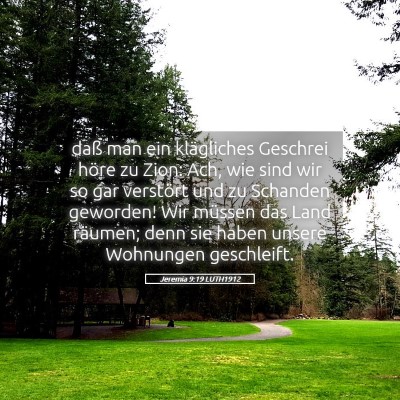 Picture 05 - Jeremia 9:19 LUTH1912 - daß man ein klägliches Geschrei höre zu Zion: - Bible Verse Picture