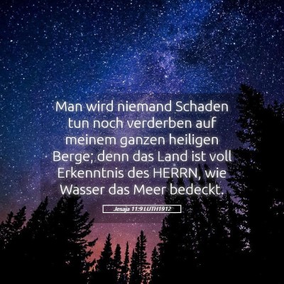Picture 05 - Jesaja 11:9 LUTH1912 - Man wird niemand Schaden tun noch verderben auf - Bible Verse Picture