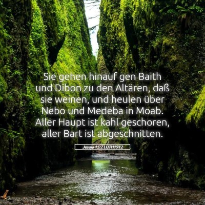 Picture 05 - Jesaja 15:2 LUTH1912 - Sie gehen hinauf gen Baith und Dibon zu den - Bible Verse Picture