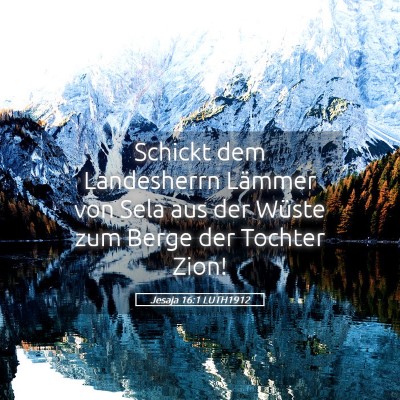 Picture 05 - Jesaja 16:1 LUTH1912 - Schickt dem Landesherrn Lämmer von Sela aus der - Bible Verse Picture