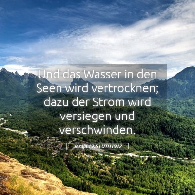 Picture 05 - Jesaja 19:5 LUTH1912 - Und das Wasser in den Seen wird vertrocknen; dazu - Bible Verse Picture