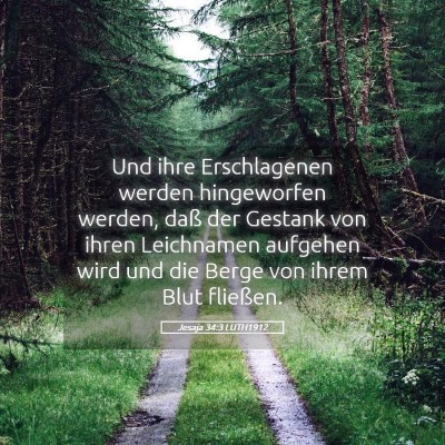 Picture 05 - Jesaja 34:3 LUTH1912 - Und ihre Erschlagenen werden hingeworfen werden, - Bible Verse Picture