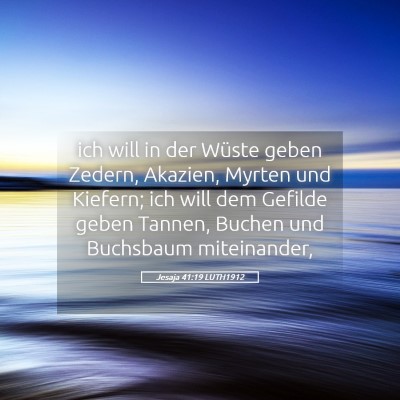 Picture 05 - Jesaja 41:19 LUTH1912 - ich will in der Wüste geben Zedern, Akazien, - Bible Verse Picture